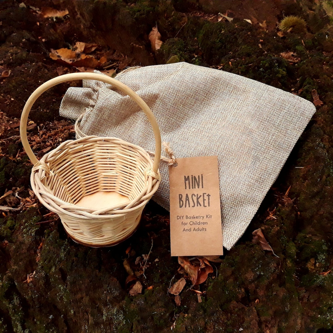 DIY Basketry Kit for Beginners Mini Basket With Handle Rattan/centre