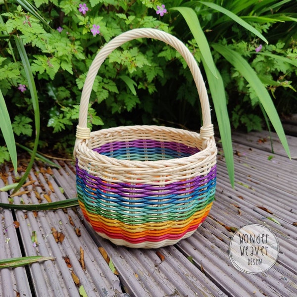 Rainbow Woven Basket Etsy UK