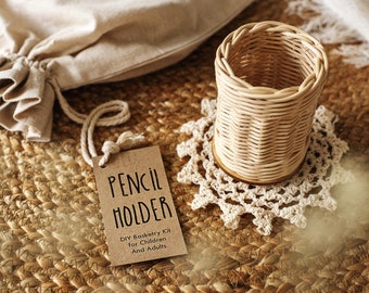 Pencil Holder Weaving Kit | DIY Rattan Desk Tidy | Make Your Own | Craft Kit for Adults & Kids | Unique Gift
