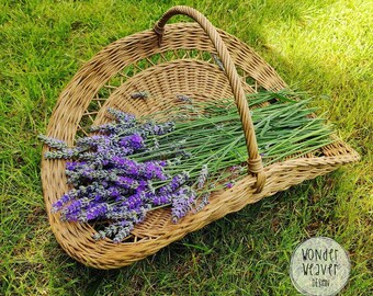 Rattan/Wicker Flower Gathering Basket | Large | Summer Decor | WonderWeaver Design | Handmade