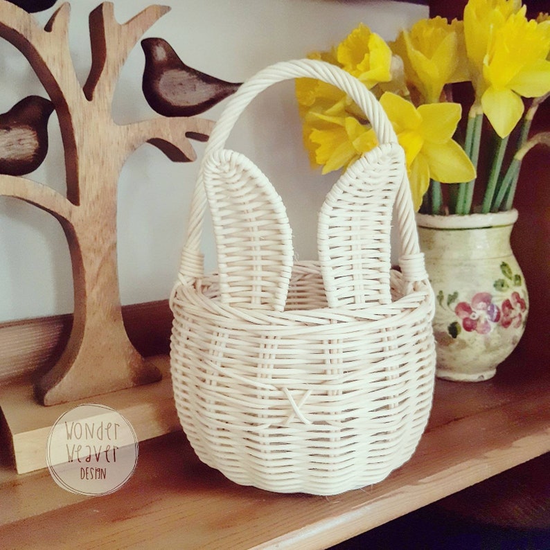 Rattan Bunny Basket for Easter Limited Edition Rabbit Etsy