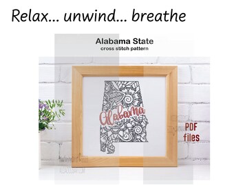 Alabama SVG Cross Stitch Pattern Clipart Digital Download Commercial ...