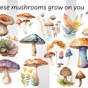 Cogumelo SVG Cogumelo Mágico Clipart | Aquarela | Download digital, uso comercial