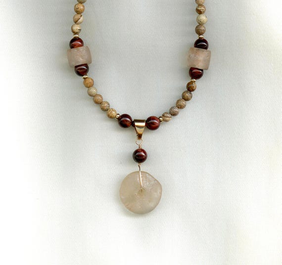 Old Mali Quartz Disk and Beads