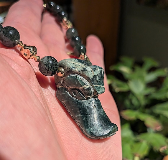 Pre-Columbian Mixtec Stone Duck Pendant