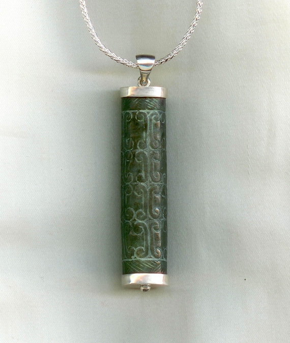 Ancient Chinese Green Caledon Jade Bead - Chou Period