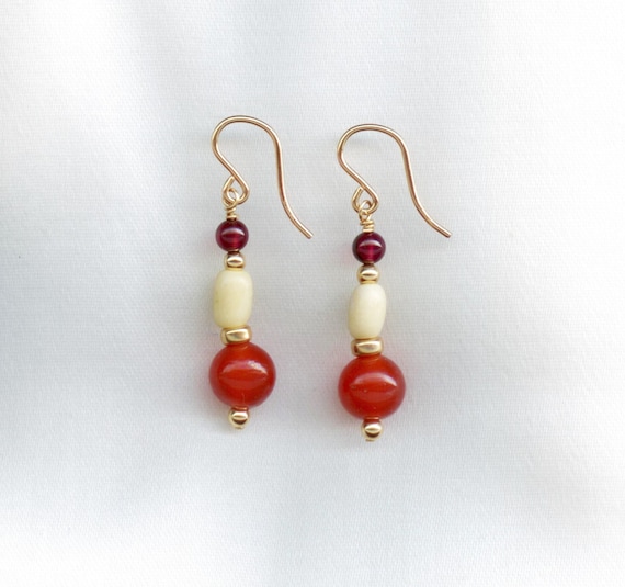 Earrings with Barley Beads