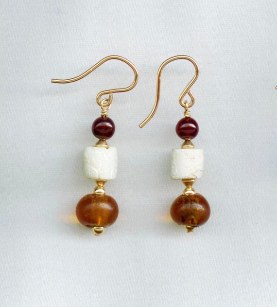 Earrings with "Byzantine" Beads and Padre Beads