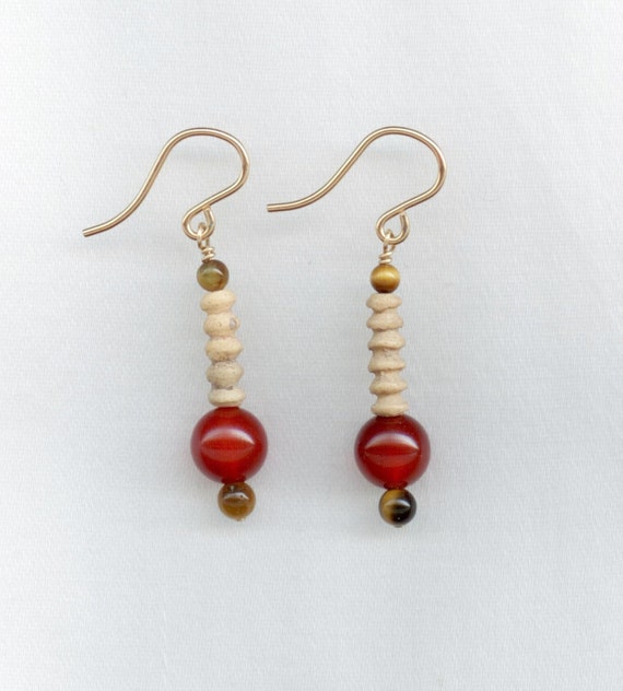 Earrings with Ancient Terracotta African Beads