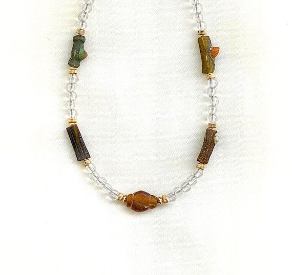 Roman Glass beads and Bracelet Fragments