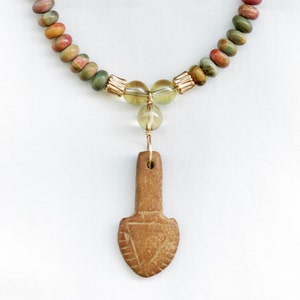 Moche Terracotta Arrowhead Pendant