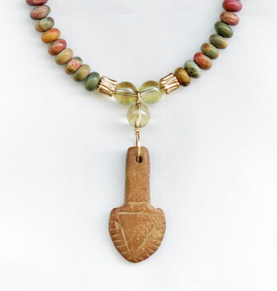 Moche Terracotta Arrowhead Pendant