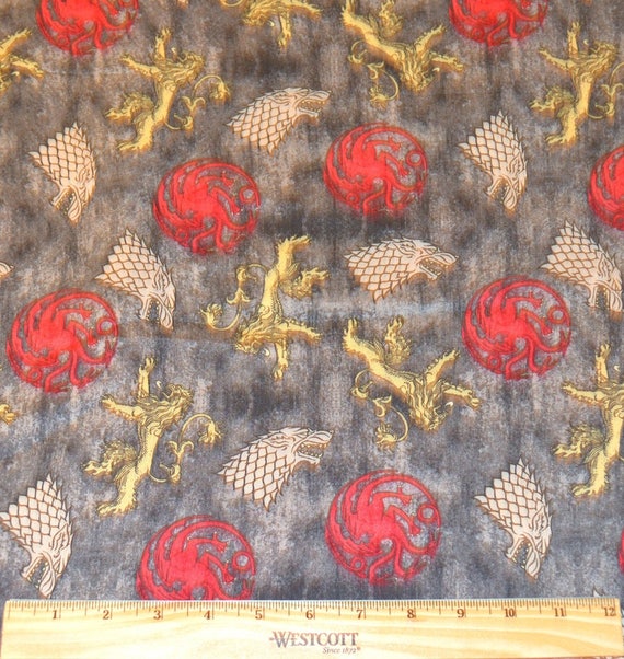 GAME Of THRONES FABRIC / 1/2 Yard For Quilting / House Symbols Etsy