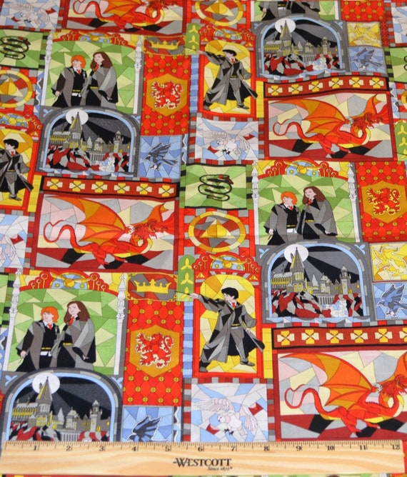 RETIRED HARRY POTTER FABRIC BY THE HALF YARD RON WEASLEY~HERMIONE GRANGER!