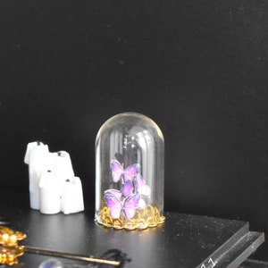 Miniature still life glass bell ( several color) for diorama miniature 1/4 for dolls BJD minifee MSD, ellowynn wilde, tonner, Iplehouse