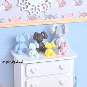 Design miniature rabbit decoration 1/8, 1/6, 1/4  blythe, pullip, baby bjd, nappy choo, pukifee, lati yellow, minifee, msd