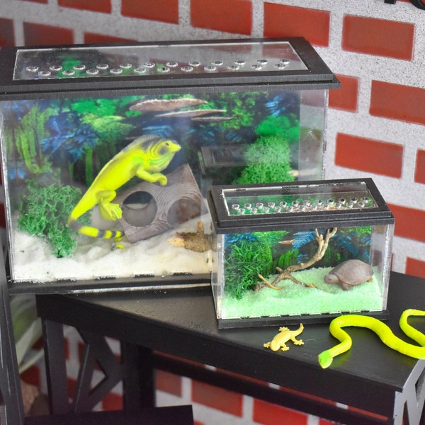 Terrarium miniature serpent, tortue, araignée , gecko, iguane  accessoire  1/6,1/4,1/3  Pullip, minifee, MSD, SD, feeple, smart doll
