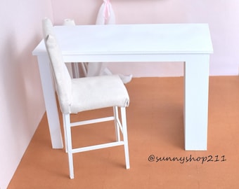 BJD Doll Desk with Chair, 1/4 Scale Diorama, Minifee Size