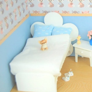 Fiore da letto 1/8 per bambole manichino lati gialle, pukifee, baby, nappy choo, pukipuki, lati bianche, realpuki, 15 cm / 5,90 pollici o simili