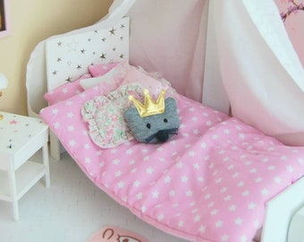 Single Bed 1/6 for diorama  for  dolls, Blythes, fashion royalty, pullip, hot toys or similar