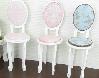 Shabby Chic Miniature Chair, 1/4 Scale Doll Accessory