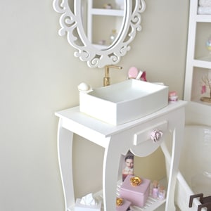 Bathroom cabinet with basin and mirror 1/4 diorama minifee, MSD