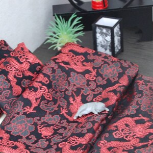 Chinese / Japanese bed / futon for pullip, Blythe, fashion royalty, phicen or others of the same size Noir