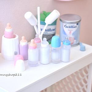 baby bottle set 1/8 1/4 diorama bjd baby, pukifee, nappy choo, reborn or similar