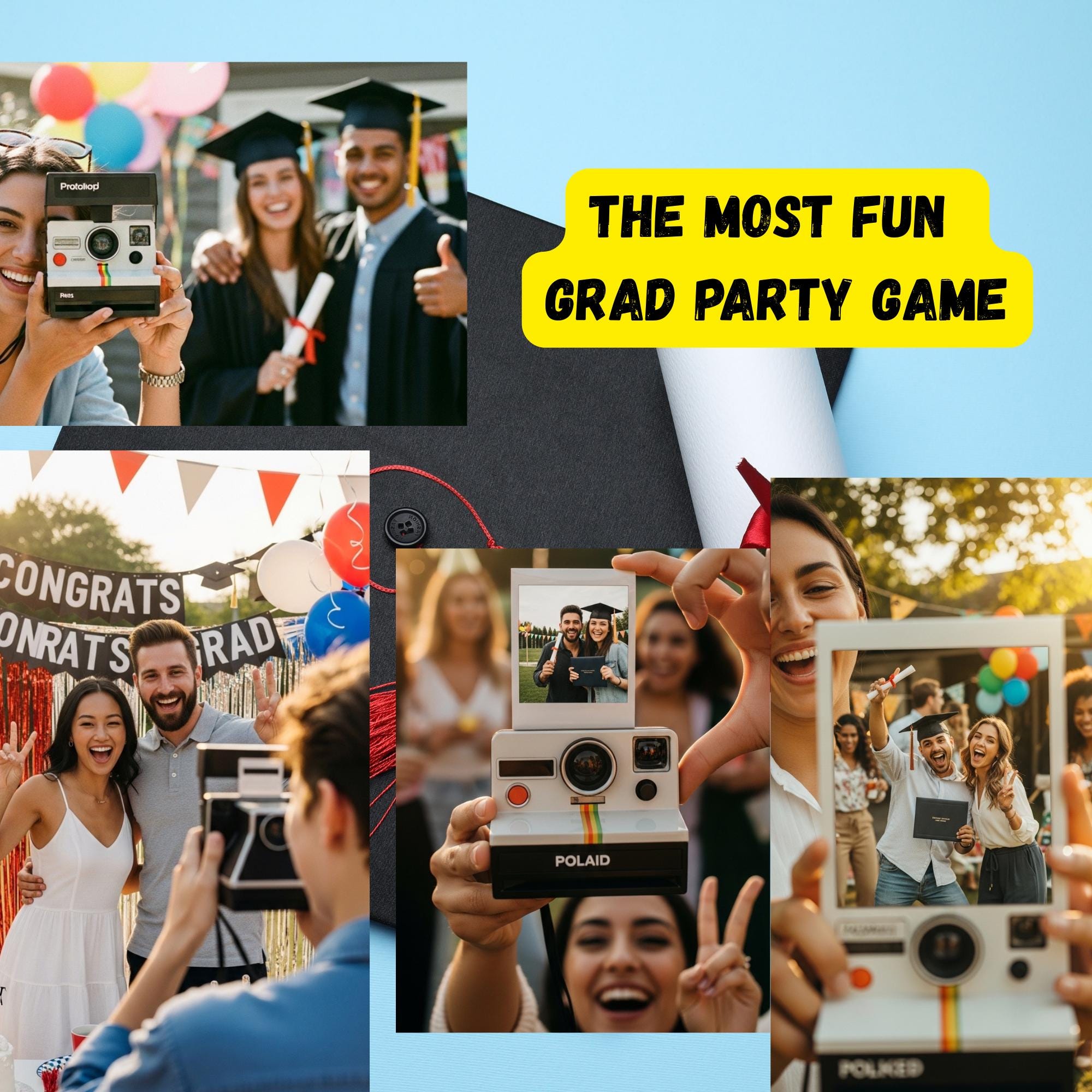 Graduation Photo Challenge Game, Grad Party Scavenger Hunt (digital ...
