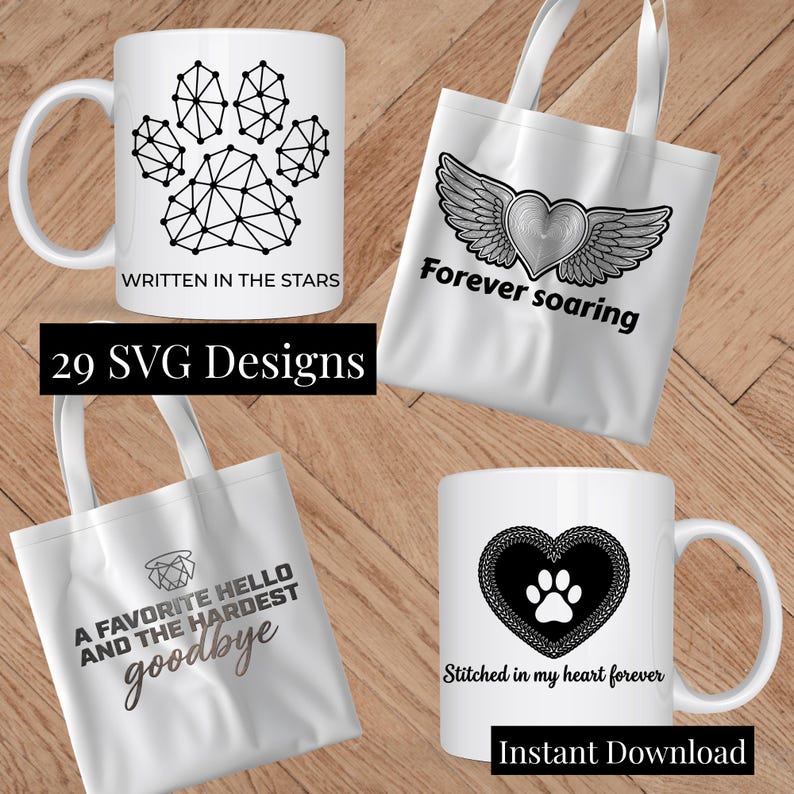 Pet Memorial SVG Bundle • 29 Rainbow Bridge Designs • Dog Cat Loss ...