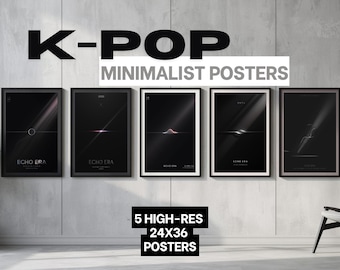Zestaw 1000+ plakatów albumowych KPOP 2024, minimalistyczny album