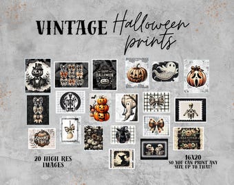 Lote de 20 impresiones de alta resolución de Halloween vintage (16 x 20)