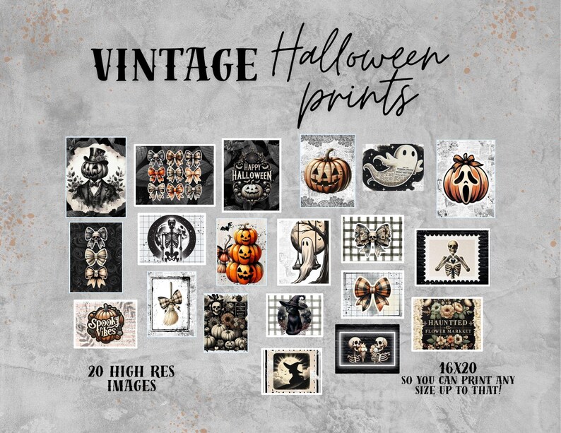 Vintage Halloween Wall Art Bundle – 20 High-res Prints (16x20) - Etsy