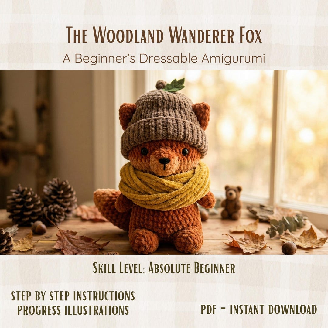 Chunky Fox Crochet Pattern, Woodland Nursery Decor, Dressable Fox ...