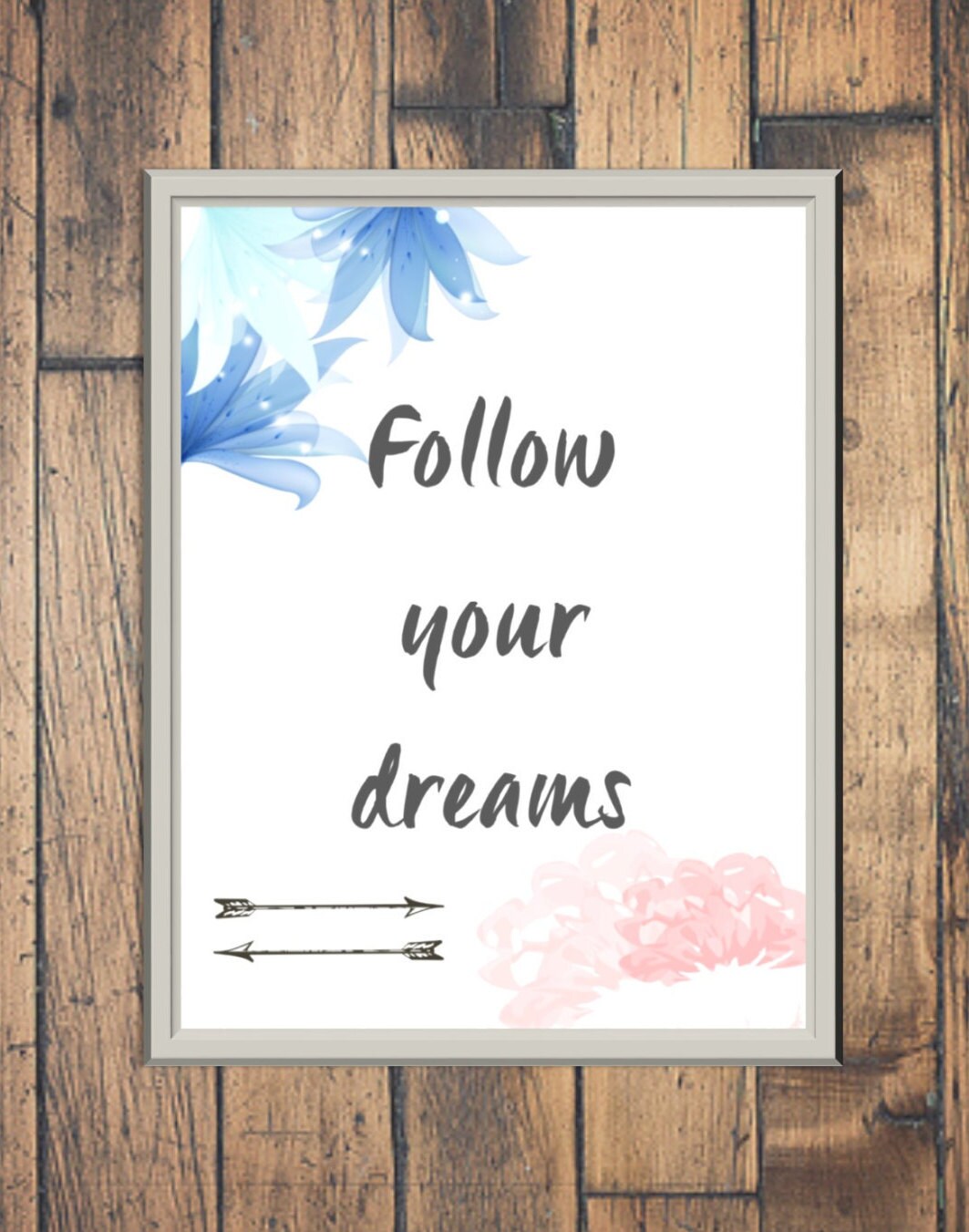 DIGITAL FILE -- Follow Your Dreams Print -- Girls Room Decor Sign