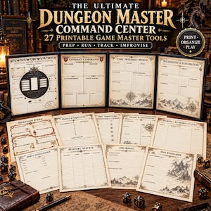 DnD DM Screen Inserts Printable, Dungeon Master Cheat Sheet Bundle, 5e Quick Reference Cards, RPG Game Master Tools, Digital Download