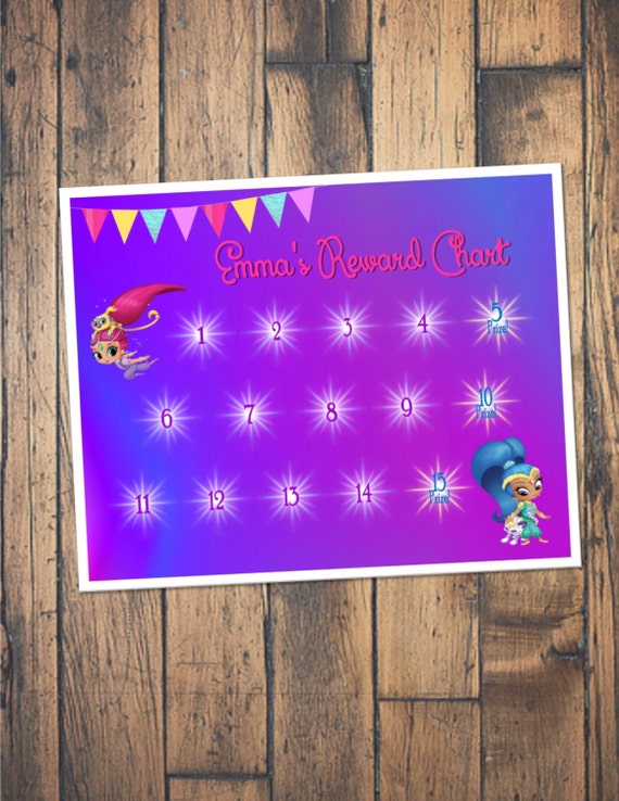 Shimmer And Shine Sticker Chart