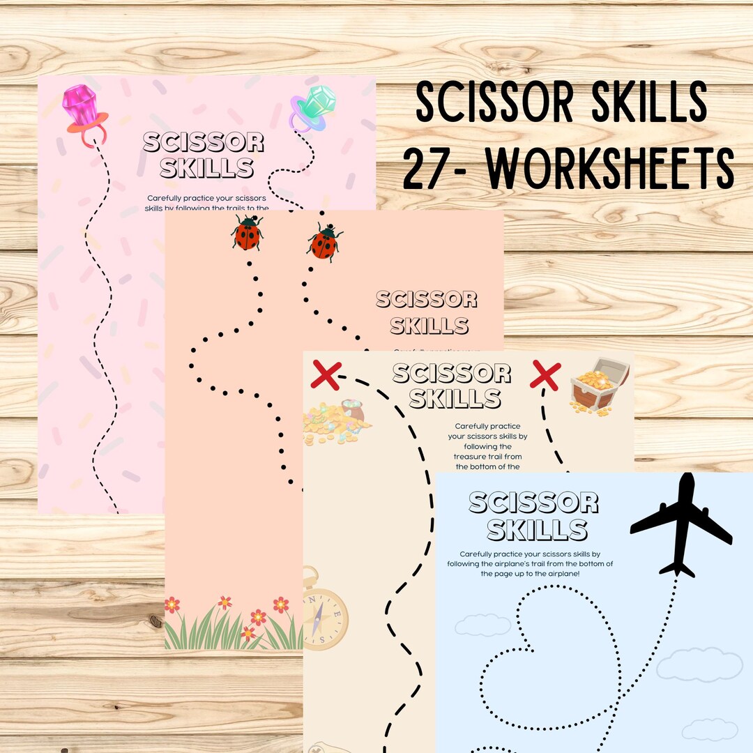 Scissor Skills Worksheets Bundle | Toddler Fine Motor Practice (digital ...