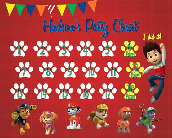 Paw Patrol Potty Chart