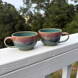 My favorite sunset Latte/coffee cup (handmade pottery)