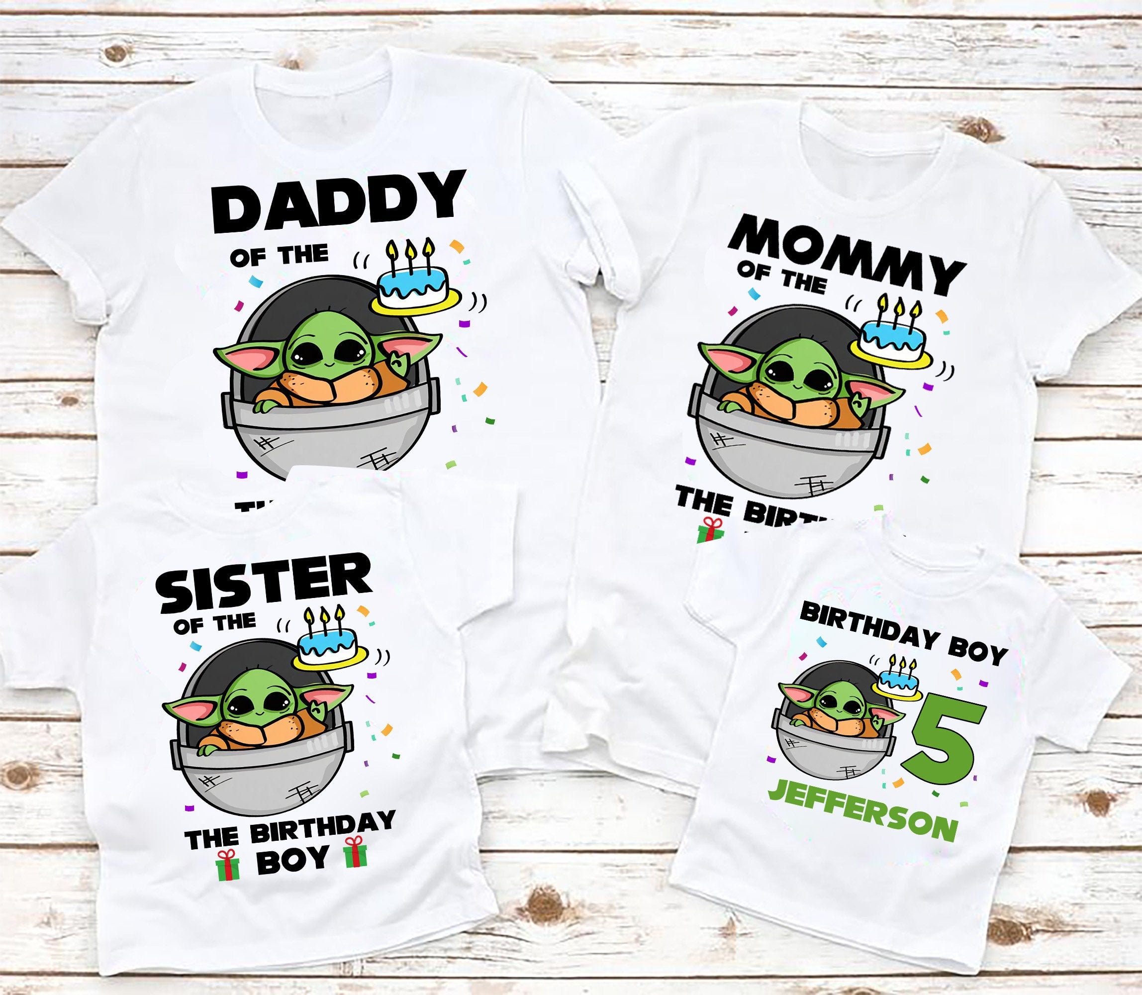 Personalised Baby Yoda Birthday shirts Custom Birthday shirt | Etsy