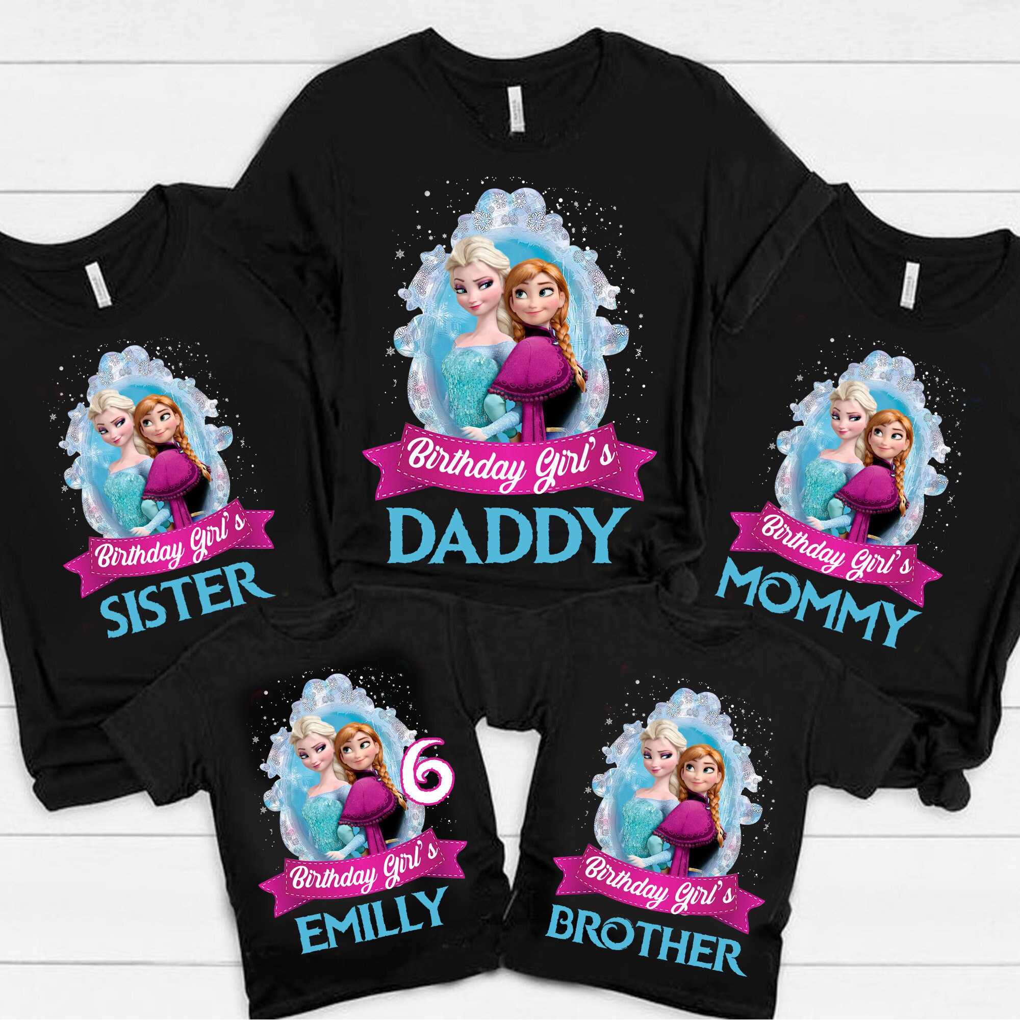 Personalised Birthday Girl Frozen shirts Elsa and Anna Shirt Etsy