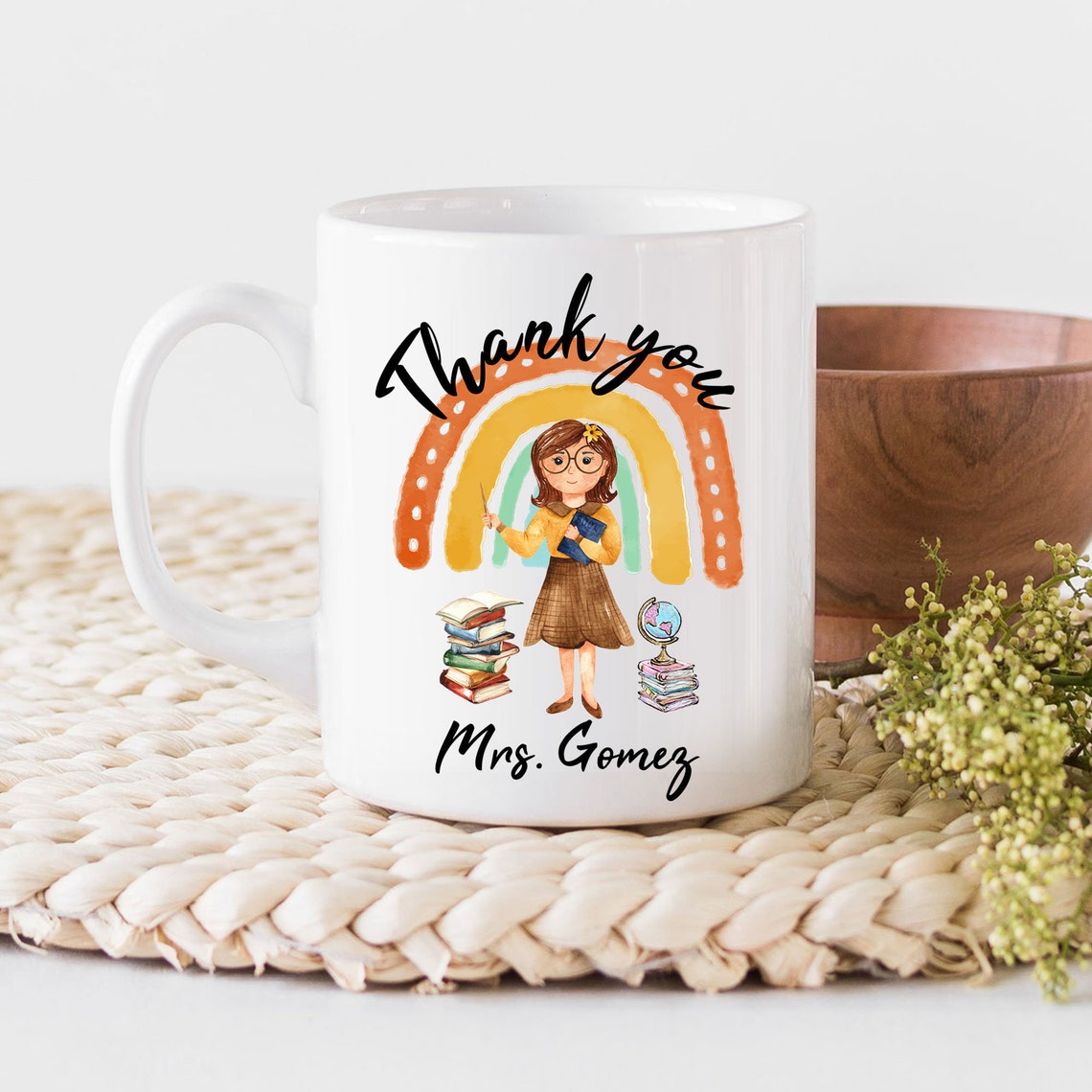 Personalised Thank you Teacher Mug Teacher Coffee Mug Etsy
