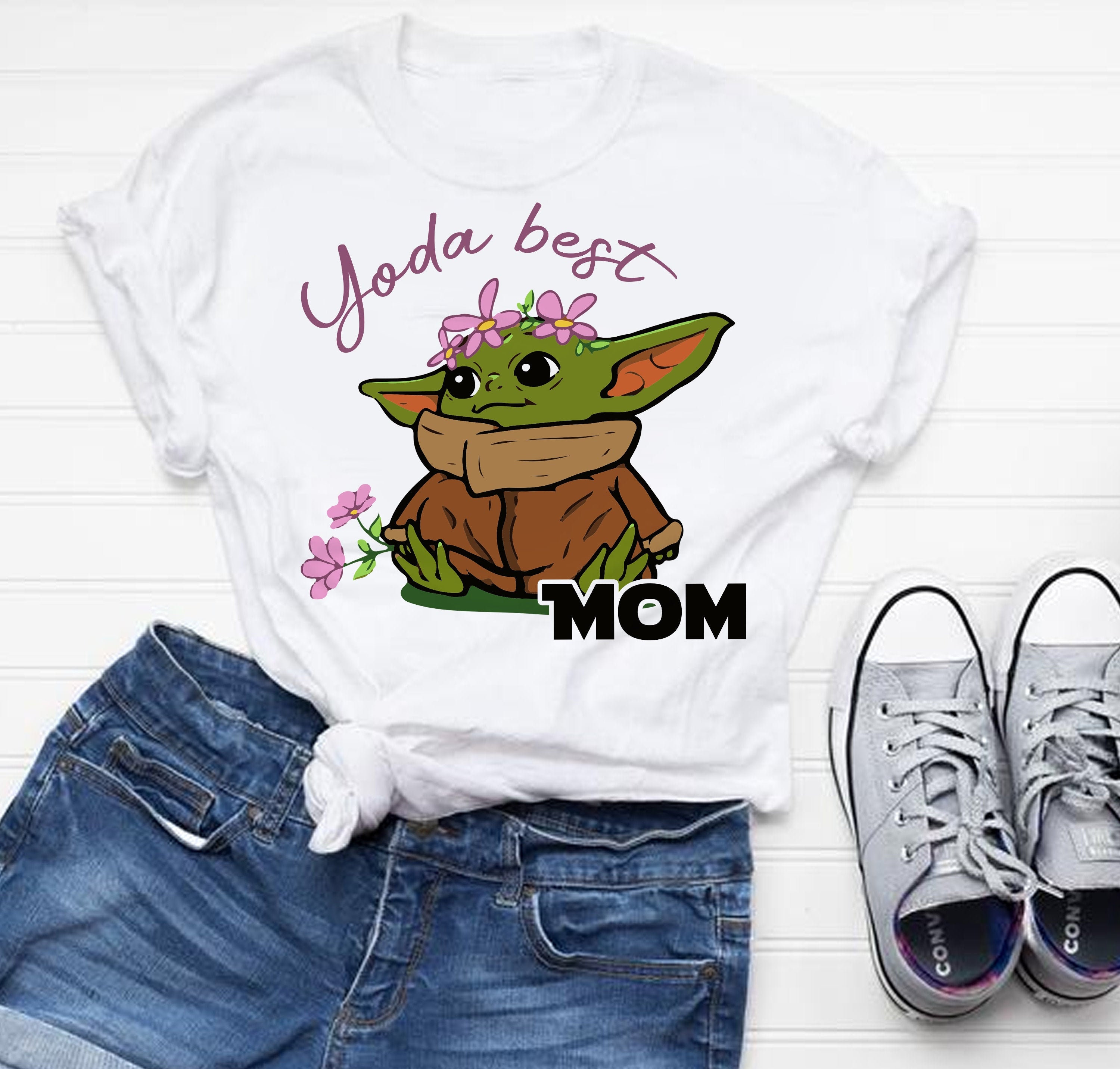 Yoda best mom tshirt Baby Yoda mom shirts Best Mom in the Etsy
