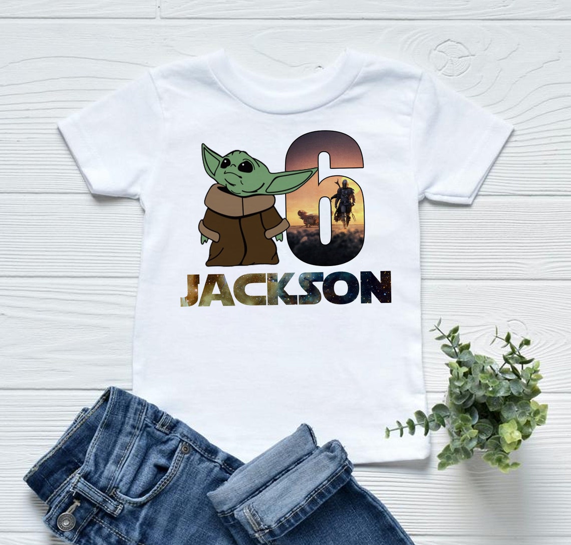 Personalised Baby Yoda Birthday shirt Star Wars Baby Yoda | Etsy