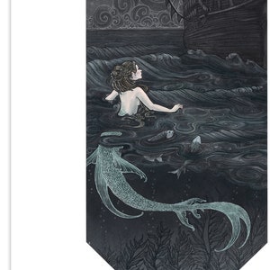 Mermaid Moon - Limited Edition Archival Digital Print in Various Sizes - Fantasy Art - Pirate Ship - Mermaid Art - Mermaid Print