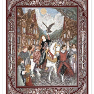 Erec and Enide - Limited Edition Archival Print in Various Sizes - Medieval Artwork - Arthurian Romance - Renaissance Festival - Fairytale