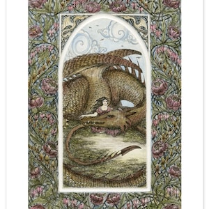 Amy's Dragon - Limited Edition Archival Art Print in Various Sizes - Dragon Art - Dragon Print - Dragon Illustration 8x10, 11x14, 13x19