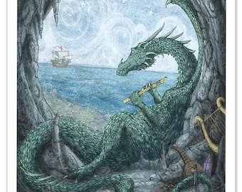 Dragons and Ship – remarkable poster wall art – Photowall