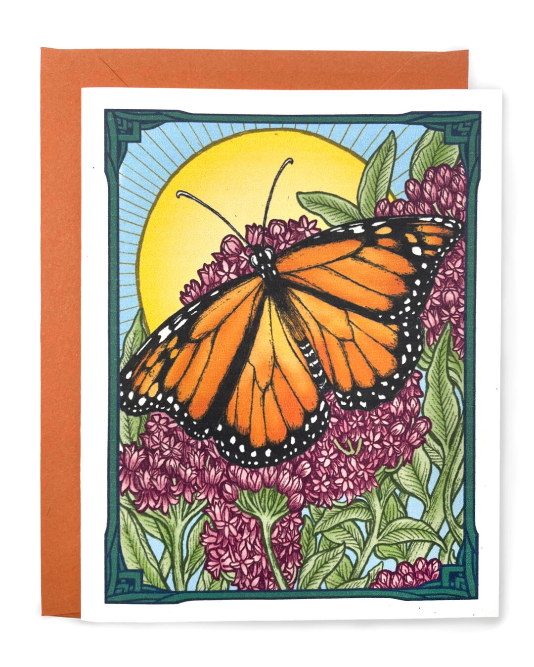 Monarch Butterfly Greeting Card With Orange Envelope : Winged Thing ...
